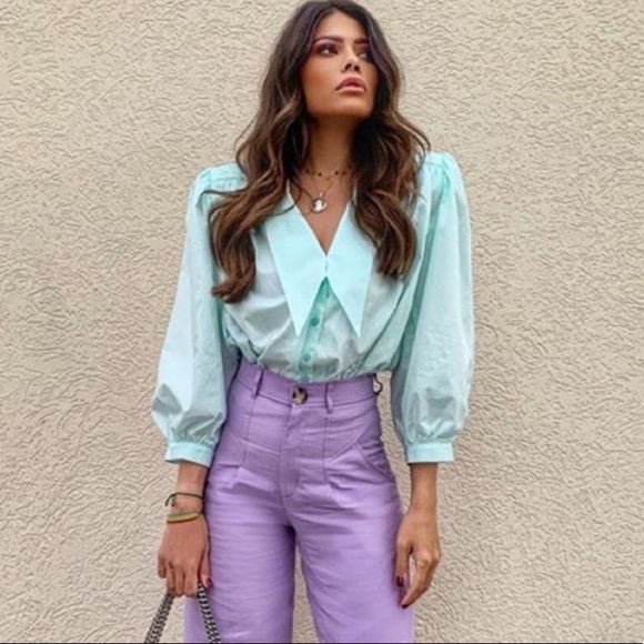 Zara slouchy Lilac Pants - Picture 11 of 16